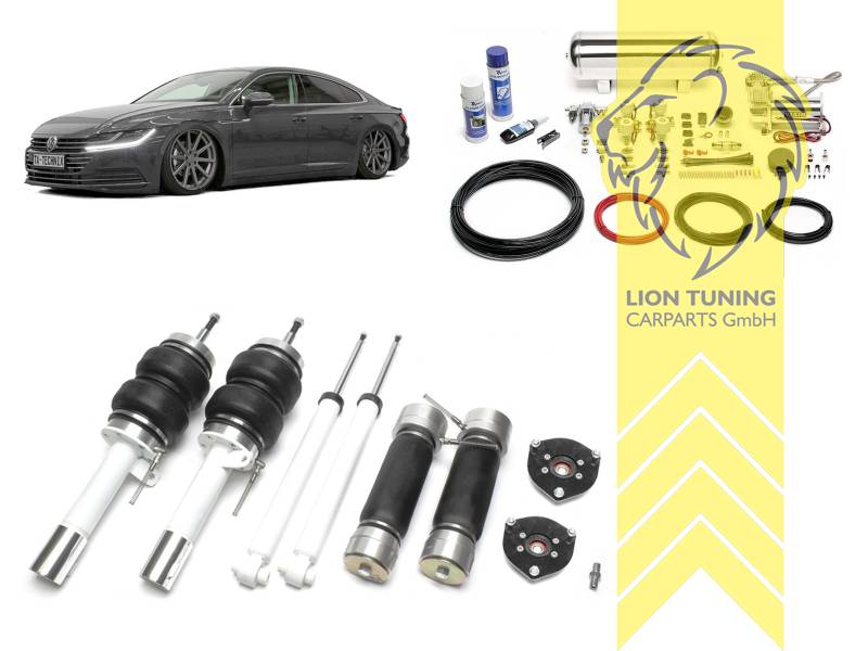 Nur für Fahrzeuge mit Mehrlenker-Hinterachse (Einzelradaufhängung)., 11,5L Tank chrom / ViAir Kompressor chrom, fest, weiss, Wir empfehlen die Verwendung kürzerer Koppelstangen, Für Fahrzeuge mit einem Federbeinklemmdurchmesser an der Vorderachse von 50mm oder 55mm ( Adapterhülse liegt bei ), auch für Allrad Modelle, Stahl verzinkt, Eintragungspflichtig / Teilegutachten wird nach Kauf spezifisch ausgestellt